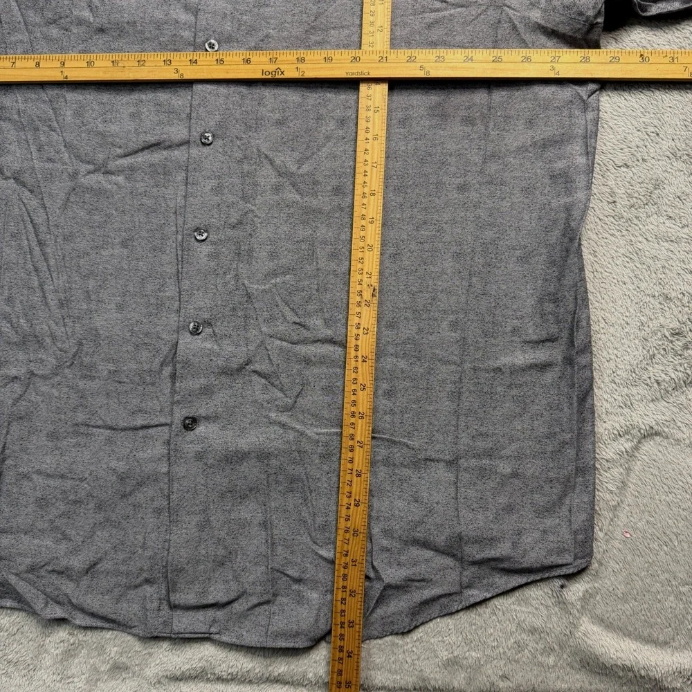 Hart Schaffner Marx Mens 3XB Grey Cotton Textured Long Sleeve Button Down Shirt